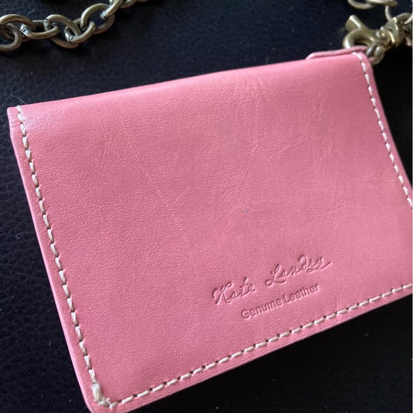 Kate Landry wallet bifold with chain pink ID Card Holder - Picture 8 of 8